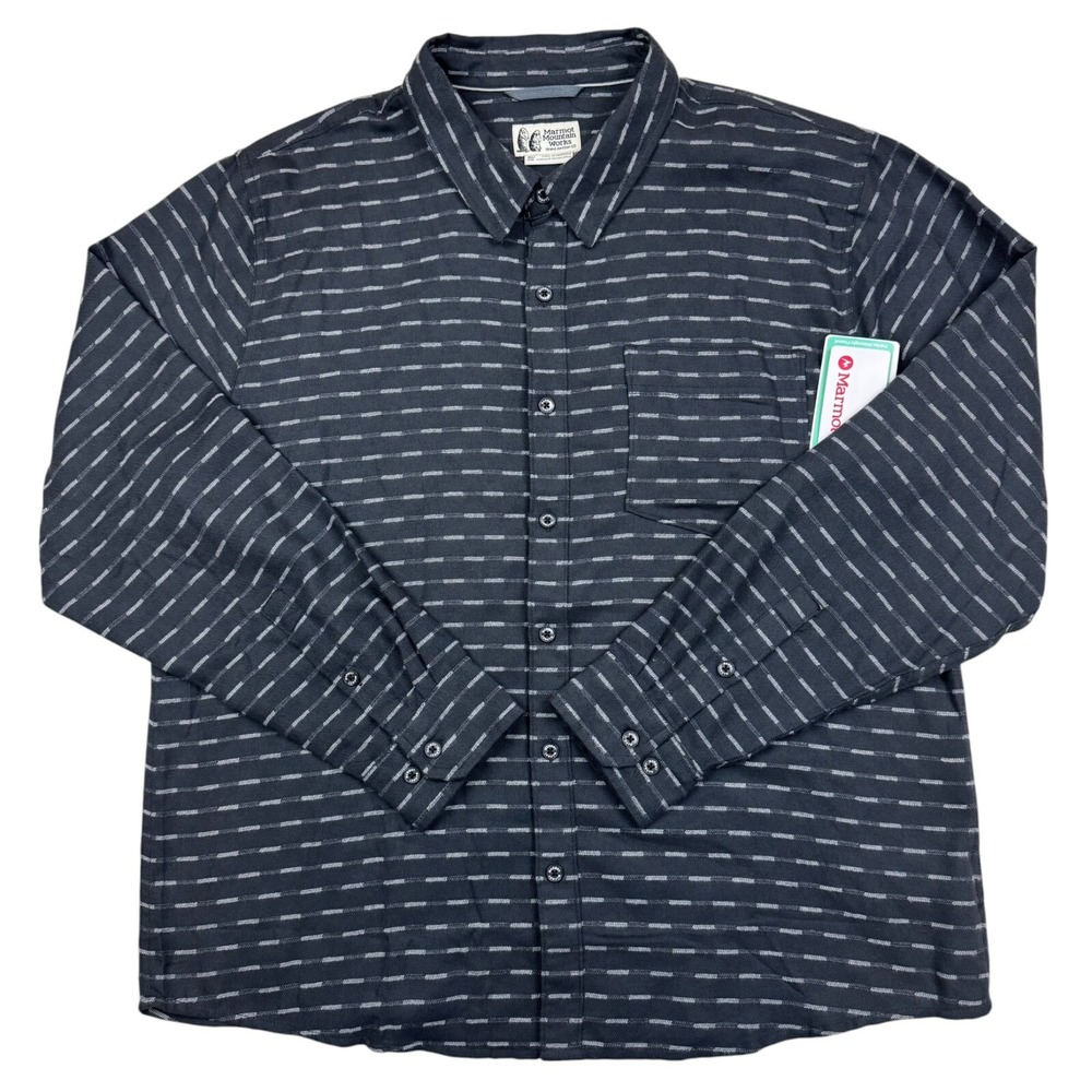 Marmot Men's Fairfax Midweight Flannel Shirt Black Outdoor Hiking Gorpcore 2XL